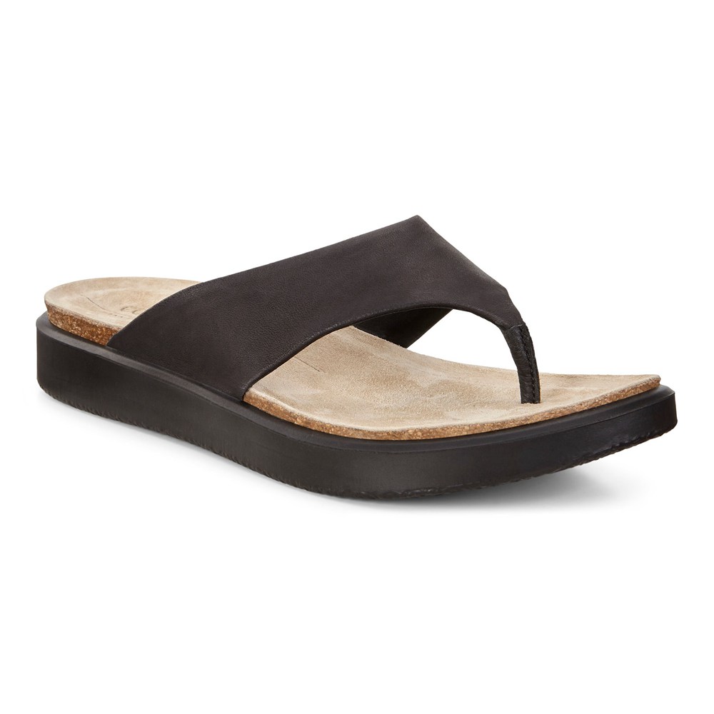 ECCO Womens Sandals Black - Corksphere Thong - TFB-943871